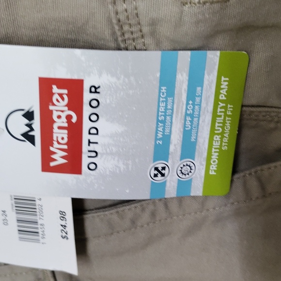 🛠️ Wrangler  Frontier  Rugged outdoor Utility Pants With UPF+50.   34 X 32 - Picture 12 of 12
